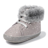 New Fashion 2023 Winter Warm Infant Cotton Soft Baby Shoes PU Leather Breathable Baby Boots for Indoor