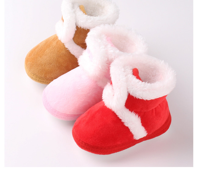 New arrival candy color warm  Plush baby winter shoes baby cotton soft sole winter boots