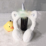 Rainbow Faux Fur Unicorn Earmuff for Kids Wholesale Outdoor Children Winter Fuzzy Warm White Fur Ear Warmer