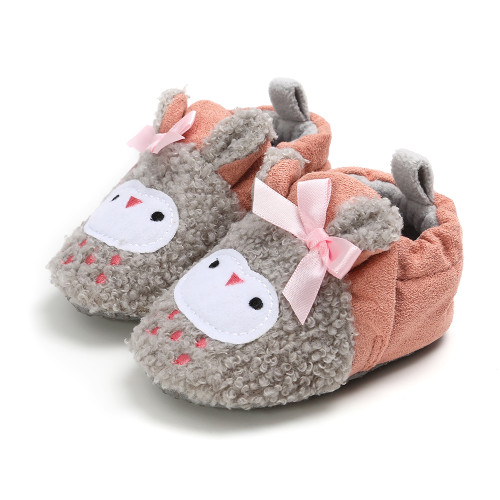 Lovely winter fleece Cute animal cotton soft sole outdoor infant baby shoes