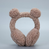 Tiktok Cute Bear Ears Plush Earmuffs Cartoon Animals Winter Warm Ear Warmers Women Men Faux Furry Earmuffs Headband Ear Covers