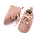 Spring and autumn PU leather shoes lace up British baby toddler shoes
