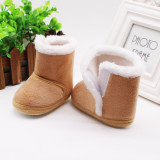 WEN 0-18 Month Baby Winter Warm Fur Snow Boots Baby Booties Anti-slip Infant Boys Bootie Shoes