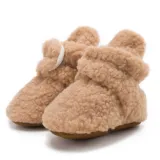 Wholesale Newborn Cribs Socks Warm Fleece Winter Indoor First Walkers Breathable Soft Sole Girls Boys  Baby Booties