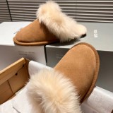 Winter Home Indoor New Thickened Genuine Leather Wool Plush Slippers Keep Warm, Fashionable, and Lightweight
