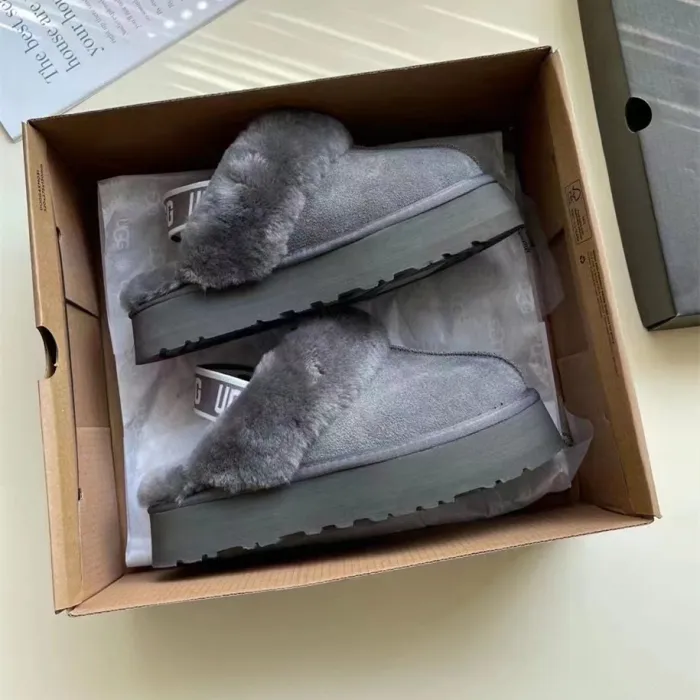 Australian Sheepskin U Winter Warm New Design Women's Cashmere Thick Sole Wool Strap Slippers Fashion Snow Boots