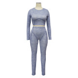 ZIYA A10S95 New Arrival Tight Sexy Ribbed Stripe Sports Sweat Suit Set Women