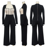 ZIYA A09S123 Sexy Contrast Color Patchwork 2023 Full Length Ladies Jumpsuits