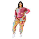 ZIYA A10L92 Sexy Backless Sweater Tie Dyed Fashion Casual Cotton Jogger Sets Women