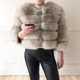 Luxurious Fur Coat Women Cropped Real Fur Jacket Customizable Real Fox Fur Coat