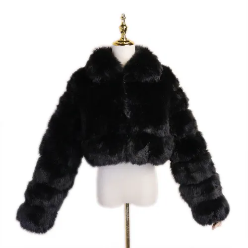 Wholesale Wool Jacket Hooded Warm Faux Fur Coat Women With Factory Price