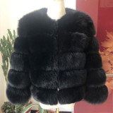 Luxurious Fur Coat Women Cropped Real Fur Jacket Customizable Real Fox Fur Coat