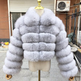 New Style Fur Coat For Women Real Fur Jacket 100% Natural Fox Fur Luxury And Fashionable Women's Clothing Beautiful Collar
