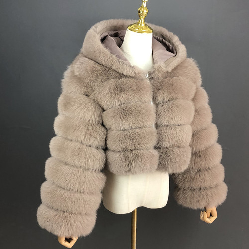 Women's Coats Real Fur Coat Natural Fox fur Jacket Removable Hood Wholesale Customization Women's Fur Coats