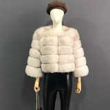 Luxurious Fur Coat Women Cropped Real Fur Jacket Customizable Real Fox Fur Coat