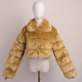 Wholesale Wool Jacket Hooded Warm Faux Fur Coat Women With Factory Price