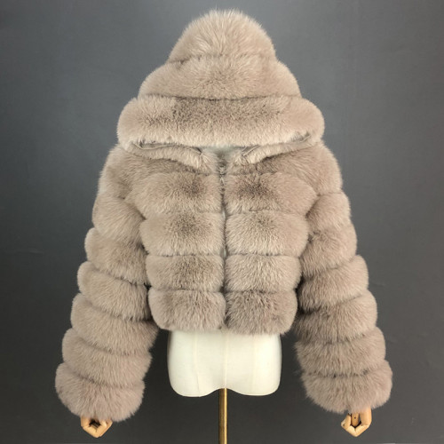 Women's Coats Real Fur Coat Natural Fox fur Jacket Removable Hood Wholesale Customization Women's Fur Coats