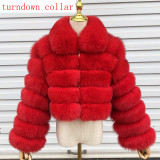 New Style Women Fur Coat Natural Fox Fur Jacket 100% Real Fur Coat Collar Hood Autumn And Winter Clothing Customizable