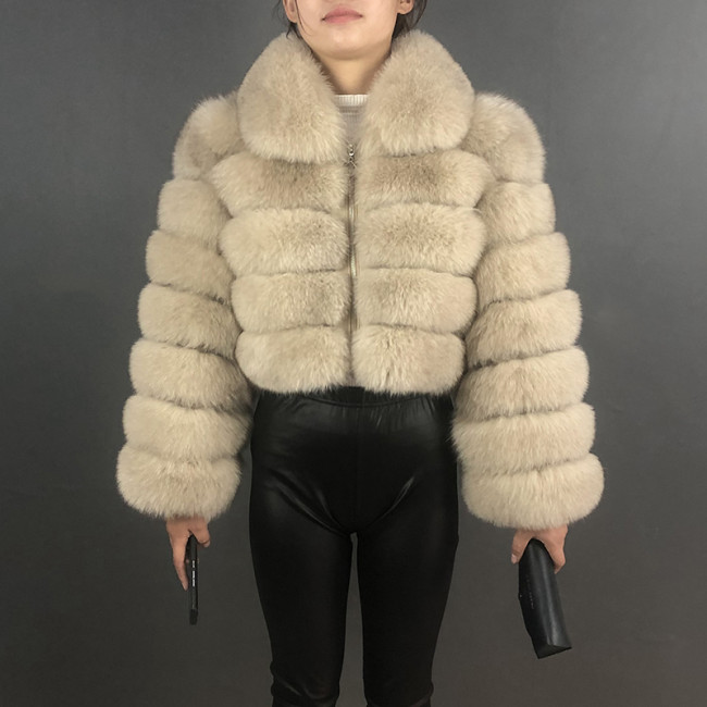 New Style Fur Coat For Women Real Fur Jacket 100% Natural Fox Fur Luxury And Fashionable Women's Clothing Beautiful Collar