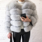 Luxurious Fur Coat Women Cropped Real Fur Jacket Customizable Real Fox Fur Coat