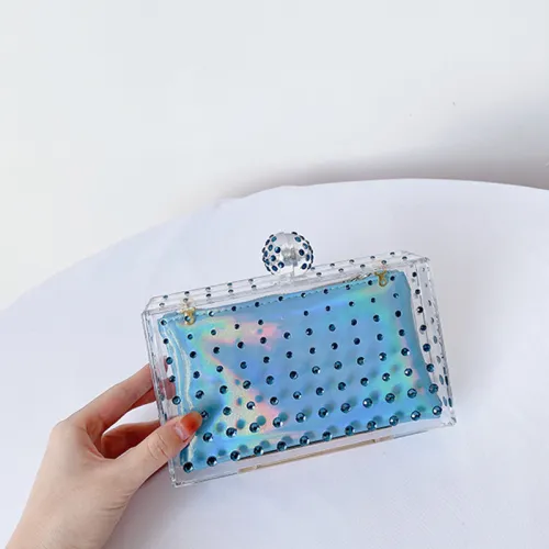 Luxury handbag purse acrylic ladies transparent women's clutch evening bags purse crossbody clear bag