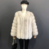 Autumn And Winter Mid Length Natural Fox Fur Coat Fashionable Women Fur Jacket The Most Popular Real Fur Coat Female Clothing