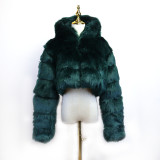 Wholesale Wool Jacket Hooded Warm Faux Fur Coat Women With Factory Price