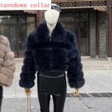 New Style Women Fur Coat Natural Fox Fur Jacket 100% Real Fur Coat Collar Hood Autumn And Winter Clothing Customizable