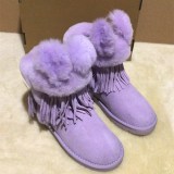 Winter New Sheepskin Wool Integrated Snow Boots Women's Short Boots Rabbit Ear Cotton Shoes Cross border Large