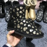 Wholesale of new low cut sheepskin fur integrated snow boots 3352 color sole solid cotton boots, winter low cut short boots, large size