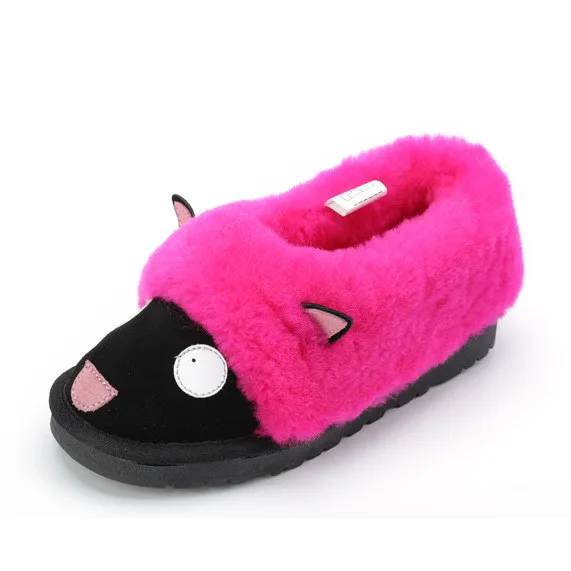 Wholesale of winter new fur integrated snow boots, short tube bun shoes, wool parent-child shoes, bread slippers manufacturers