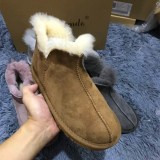 New Low Top Short Tube Four Leaf Grass Snow Boots Women's Leather and Wool Integrated Cotton Shoes Flat Bottom Wool Short Boots Ins Fashion