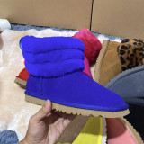 Winter New Genuine Leather Wool Snow Boots Women's Thick Sole Cotton Shoes Thickened plush Warm Women's Shoe Boots