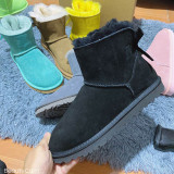 Winter New Sheepskin Wool Integrated Ribbon Snow Boots Women's Short Boots Low Top Cotton Shoes Women's Shoes Large