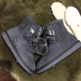 Winter New Sheepskin Wool Integrated Plush Ball Snow Boots Women's Fox Wool Ball Short Boots Cotton Shoes
