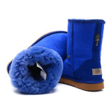 Winter New Sheepskin and Wool Integrated Mid Sleeve Snow Boots for Women's Warm Large Short Boots with Wool Cotton Boots