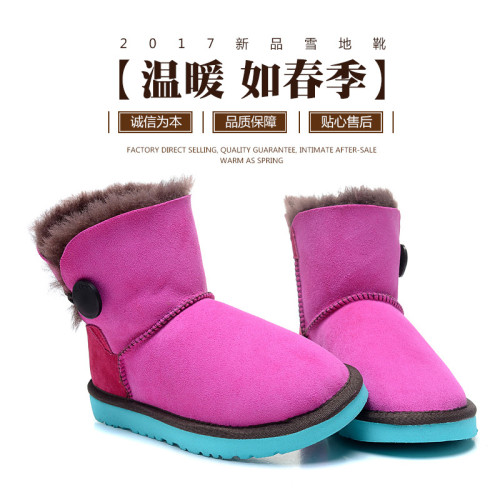 Wholesale of new low cut sheepskin fur integrated snow boots 3352 color sole solid cotton boots, winter low cut short boots, large size