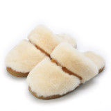 Bella Baotou Home Wool Slippers Leather Fur Integrated Snow Boots Comfortable Wool Slippers Baotou Slippers Tidal Air Conditioning Slippers