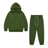 Children's dopamine 320G terry cotton zipper children's sweater jacket children's pants set class uniform customization