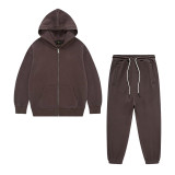 Children's dopamine 320G terry cotton zipper children's sweater jacket children's pants set class uniform customization