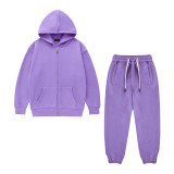 Children's dopamine 320G terry cotton zipper children's sweater jacket children's pants set class uniform customization