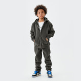 Children's 23AW high-quality 350G plush thick zipper set sweater for boys and girls version 2.0