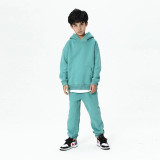 Children's clothing autumn and winter European and American trendy brand solid color medium and large boys' plush children's sweater children's set