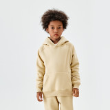 Children's clothing Europe and America Autumn and Winter 330G Cow Horn Sleeves Dropped Shoulders and plush Thick Warm Hooded Men's and Women's Children's Sweater