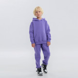 Children's clothing European and American trendy brand 350G plush thick children's hoodie autumn and winter cross-border children's set wholesale