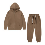 Children's dopamine 320G terry cotton zipper children's sweater jacket children's pants set class uniform customization