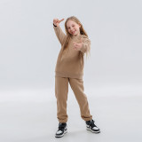 Children's clothing European and American trendy brand 350G plush thick children's hoodie autumn and winter cross-border children's set wholesale