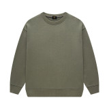 Children's pure color 400G looped cotton round neck pullover sweater for men and women with the same parent-child set, cross-border exclusive supply