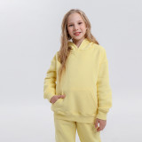 Wholesale of children's clothing from Europe and America, 350G solid color children's hooded sweaters, male and female children's clothing