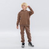 Children's clothing European and American trendy brand 350G plush thick children's hoodie autumn and winter cross-border children's set wholesale